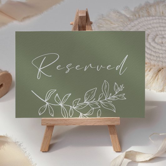 Placement Carte de réservation de mariage fleur boho sauge