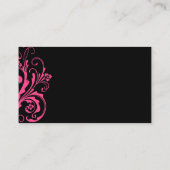 Placement Carte de siège à chic rose et noir chaud (Dos)