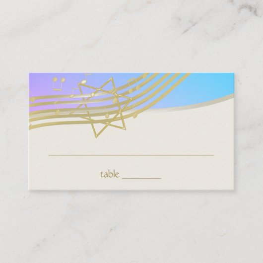 Placement Carte de siège Bat mitzvah de musique (Devant)