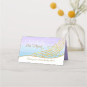 Placement Carte de siège Bat mitzvah de musique bleu et or (Dos)