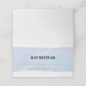 Placement Carte de siège Bat mitzvah en COULEUR D'EAU SUBTIL (Extérieur déplié)