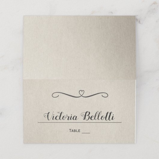 Placement Carte de siège classique - papier kraft (Extérieur déplié)