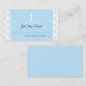 Placement Carte de siège Damask Light Blue Cross (Devant / Derrière)