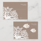 Placement Carte de siège de poisson tropical blanc et ivoire (Devant / Derrière)