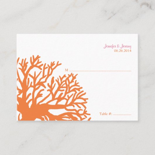 Placement Carte de siège de poisson tropical orange et rose (Devant)