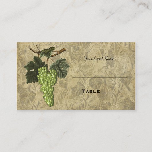 Placement Carte de Siège de Table de Mariage Élégant de Vign (Devant)