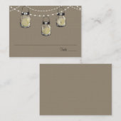 Placement Carte de siège d'escorte Mason Jar String de lumiè (Devant / Derrière)