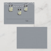 Placement Carte de siège d'escorte Mason Jar String de lumiè (Devant / Derrière)
