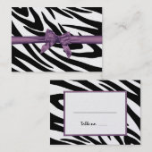 Placement Carte de siège en ruban zébrée et violet (Devant / Derrière)