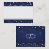 Placement Carte de siège Mariage Bleu Gold & White Star BLAN (Devant / Derrière)