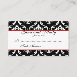 Placement Carte de siège Mariage damassé élégante