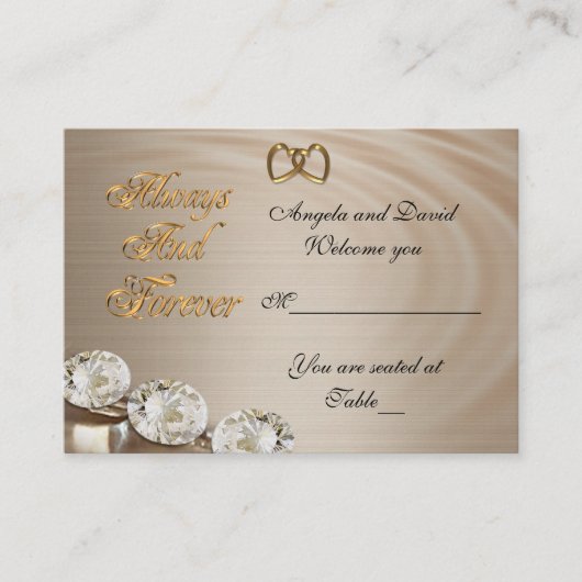 Placement Carte de siège mariage toujours et pour toujours, (Devant)