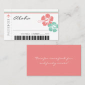 Placement Carte de siège pour les fleurs d'Hibiscus vert de  (Devant / Derrière)