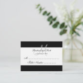Placement Carte de siège simple Mariage Monogramme noir (Debout devant)