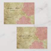 Placement Carte de siège Vintage rose (Devant / Derrière)