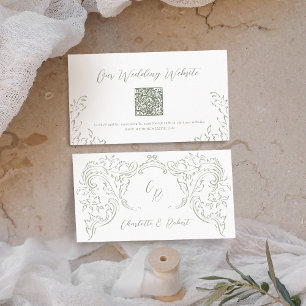 Placement Carte de site Web Sage Vintage Flourish QR code