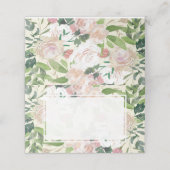 Placement carte de table à fleurs botaniques roses pour mari (Extérieur déplié)