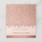 Placement Carte de table à paillettes Rose Gold Drip (Extérieur déplié)