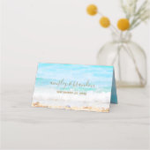 Placement Carte de table aquarelle de plage (Dos)