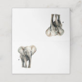Placement Carte de table aquarelle éléphant mignon (Extérieur déplié)