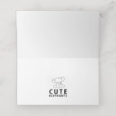 Placement Carte de table aquarelle éléphant mignon (Intérieur déplié)