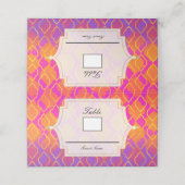 Placement Carte de table arabe marocaine aux couleurs vives (Extérieur déplié)