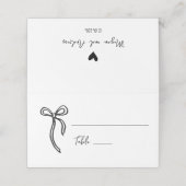 Placement Carte de table avec fleurs de mariage dessinées à (Extérieur déplié)