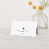 Placement Carte de table avec fleurs de mariage dessinées à (Dos)