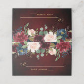 Placement Carte de table Bohème Rustique Fleurs Rouge Bourgo (Extérieur déplié)