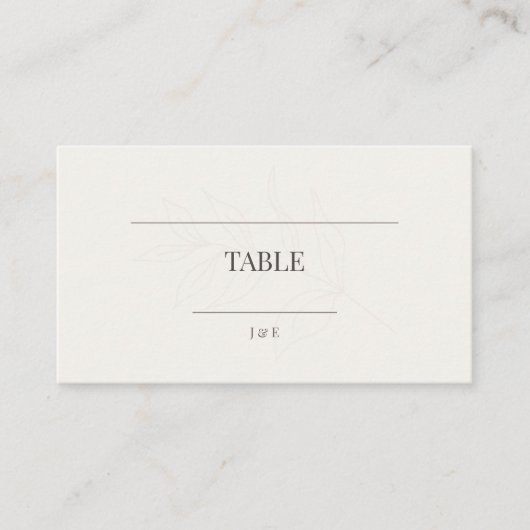 Placement Carte de table botanique minimale | Moderne blanc (Devant)