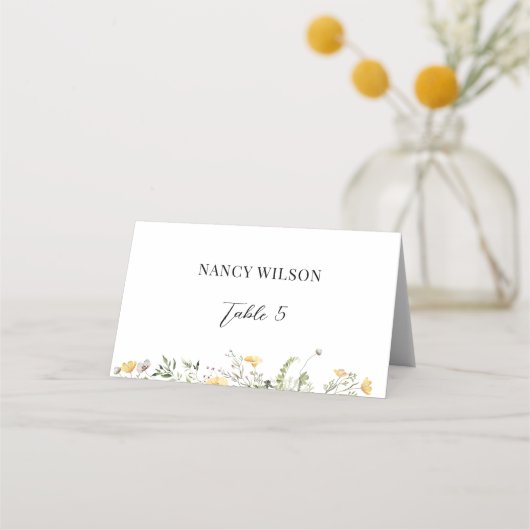 Placement Carte de table de Baby Shower de mariage Fleur des (Devant)