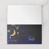 Placement Carte de table de carte de place pliée Lune et éto (Extérieur déplié)