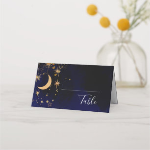 Placement Carte de table de carte de place pliée Lune et éto