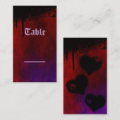 Placement Carte de table de coeur gothique (Devant / Derrière)