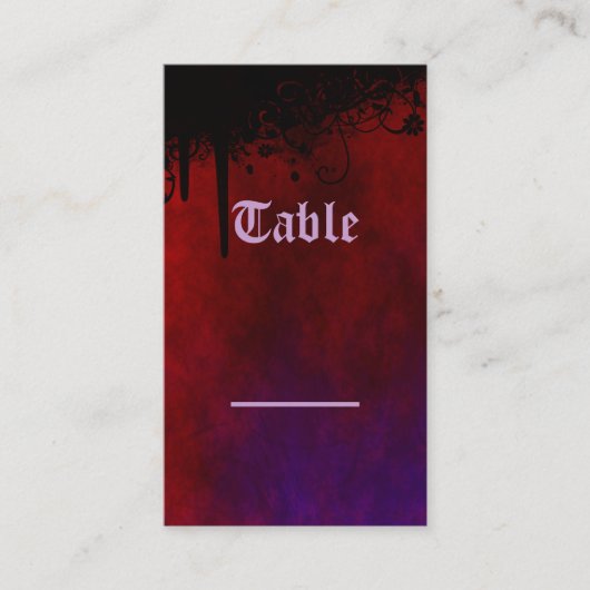 Placement Carte de table de coeur gothique (Devant)