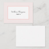 Placement Carte de table de fête de bébé à l'écriture rose m (Devant / Derrière)