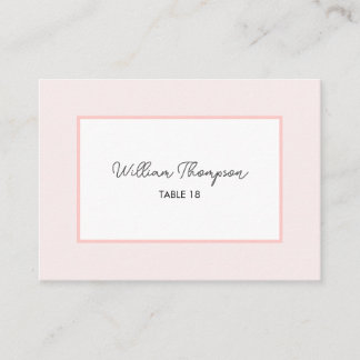 Placement Carte de table de fête de bébé à l'écriture rose m