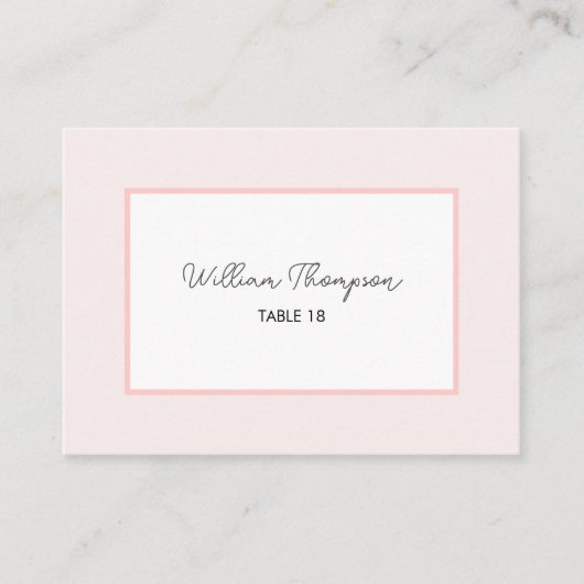 Placement Carte de table de fête de bébé à l'écriture rose m (Devant)