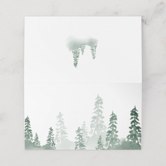 Placement Carte de table de forêt de pin rustique (Extérieur déplié)