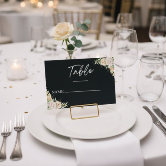 Placement Carte de table de mariage à calligraphie florale n