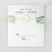 Placement Carte de Table de Mariage à la Verdure d'Eucalyptu (Extérieur déplié)
