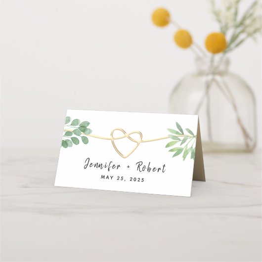 Placement Carte de Table de Mariage à la Verdure d'Eucalyptu (Dos)