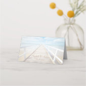 Placement Carte de table de mariage à l'aquarelle sur la pla (Dos)