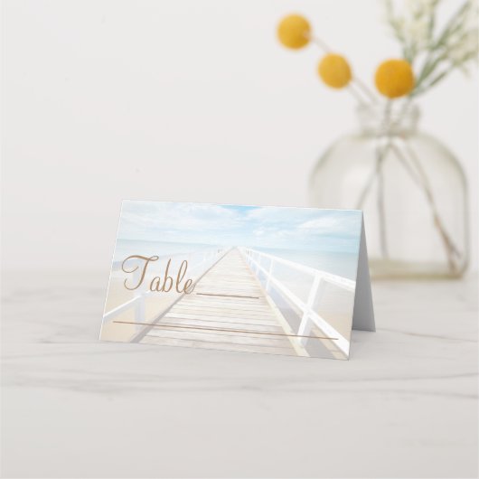 Placement Carte de table de mariage à l'aquarelle sur la pla (Devant)