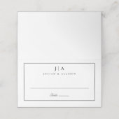 Placement Carte de table de mariage à monogramme classique (Extérieur déplié)