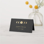 Placement Carte de table de mariage art déco céleste (Dos)