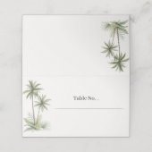 Placement Carte de table de mariage au palmier à l'aquarelle (Extérieur déplié)