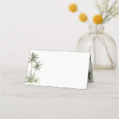Placement Carte de table de mariage au palmier à l'aquarelle (Dos)