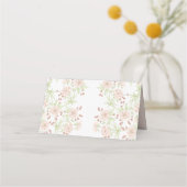 Placement Carte de table de mariage aux roses roses blush (Dos)