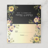 Placement Carte de table de mariage aux tournesols (Extérieur déplié)